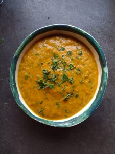 sopa de zanahoria y mandarinas