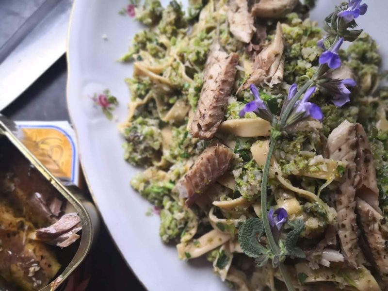 Salsa de coliflor y brocoli para pastas con anchoas